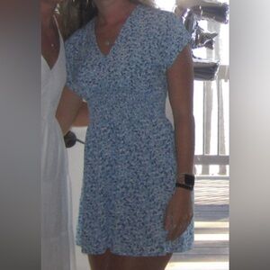 Blue Floral Women's Dress